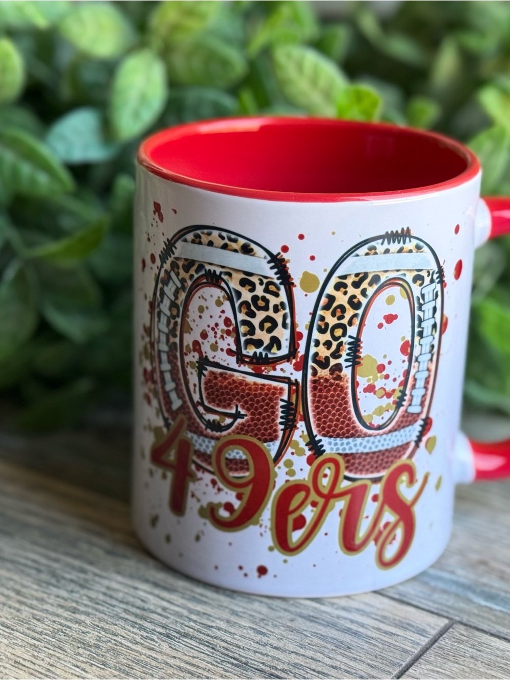 49ers Red Accent Ceramic Team Mug